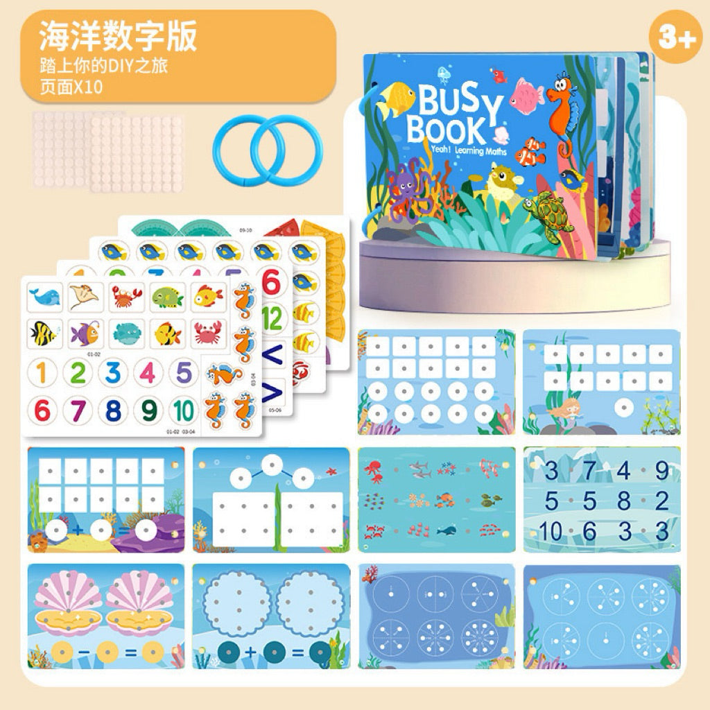 Busy Book / Quiet Book Toddler 3+ Years Old | Montessori Educational Learning | Fine Motor Skill | Hand-eye Coordination