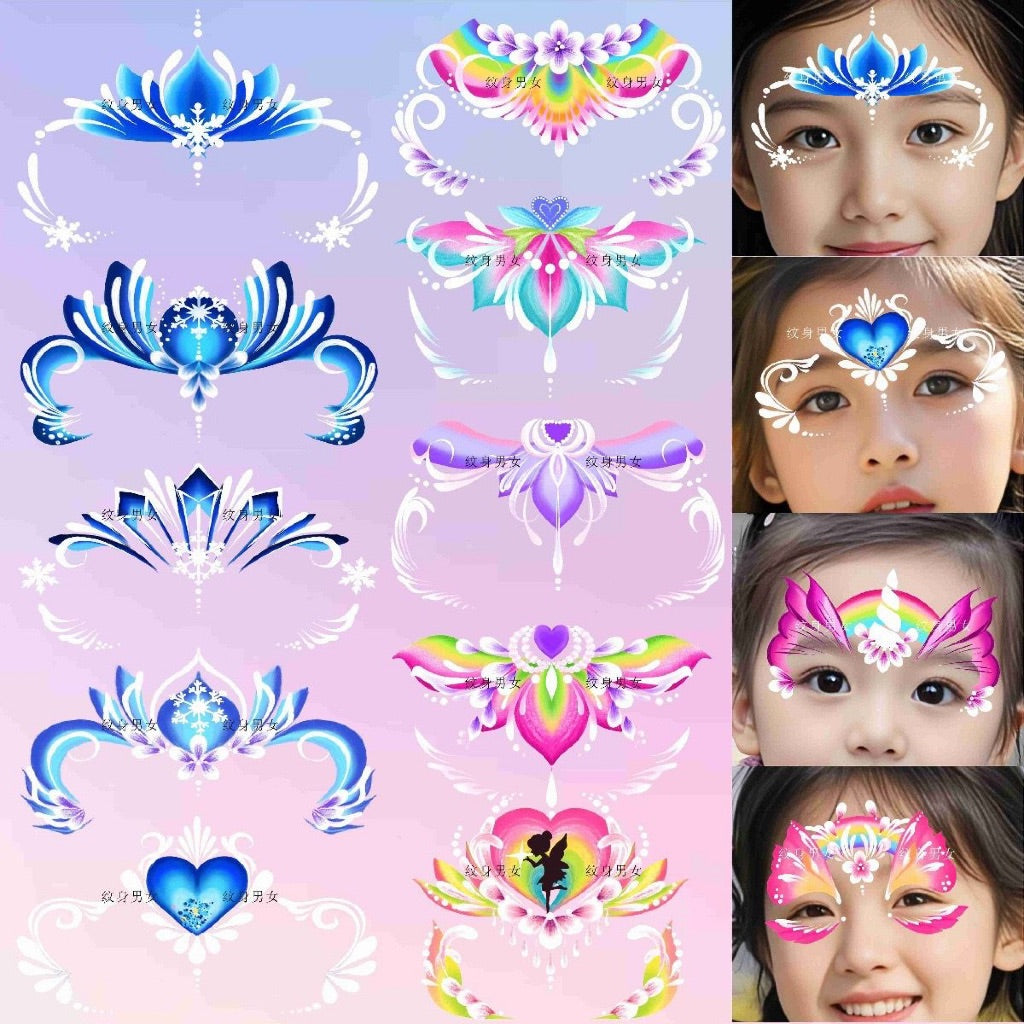 SG READY STOCK - Kids Face & Body Art Tattoo Stickers–Safe & Easy to Use–Temporary Tattoos for Parties, Playtime & Gifts