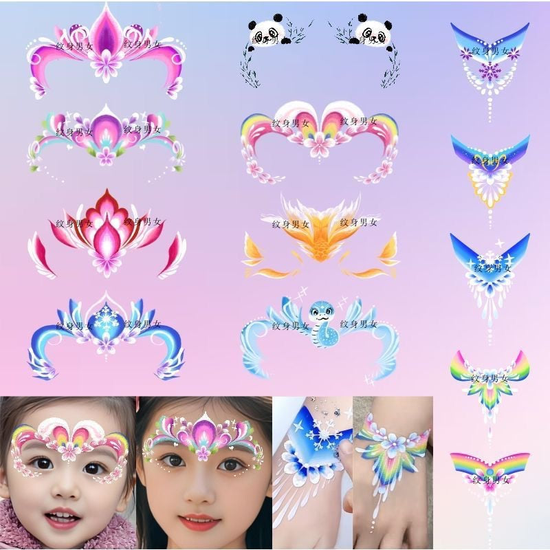 SG READY STOCK - Kids Face & Body Art Tattoo Stickers–Safe & Easy to Use–Temporary Tattoos for Parties, Playtime & Gifts