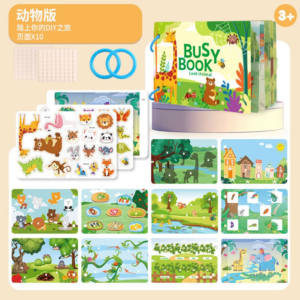 Busy Book / Quiet Book Toddler 3+ Years Old | Montessori Educational Learning | Fine Motor Skill | Hand-eye Coordination