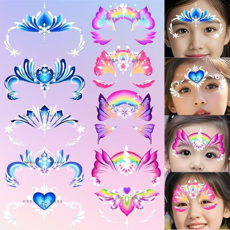SG READY STOCK - Kids Face & Body Art Tattoo Stickers–Safe & Easy to Use–Temporary Tattoos for Parties, Playtime & Gifts