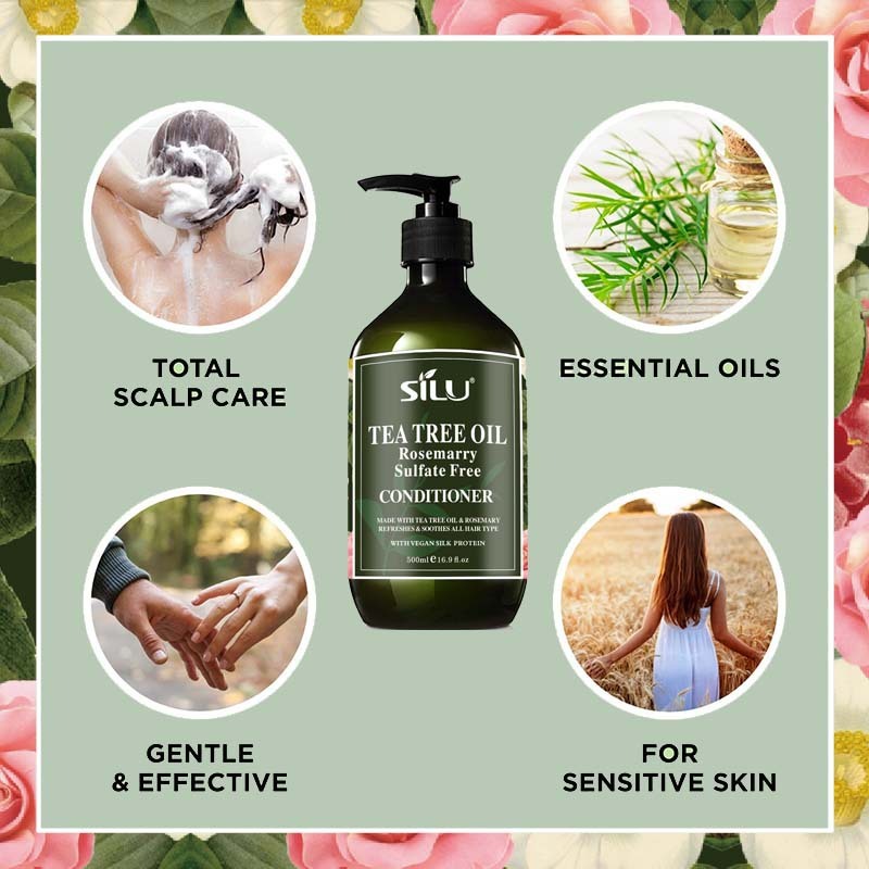 Silu Shampoo / Conditioner 500ml Tea Tree Oil Rosemary Sulfate Free SG Ready Stock