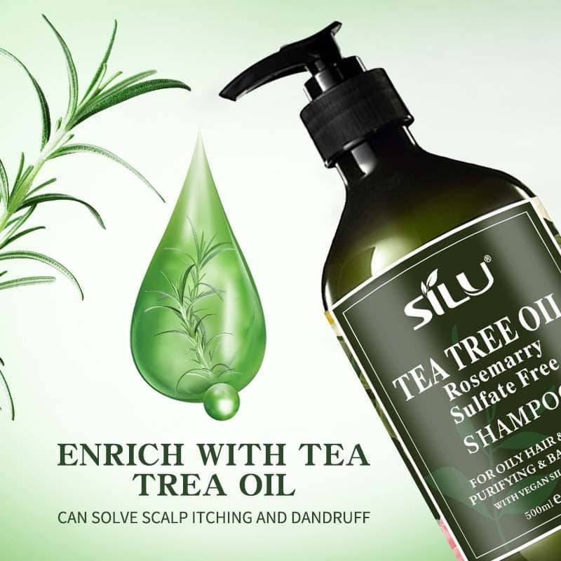 Silu Shampoo / Conditioner 500ml Tea Tree Oil Rosemary Sulfate Free SG Ready Stock