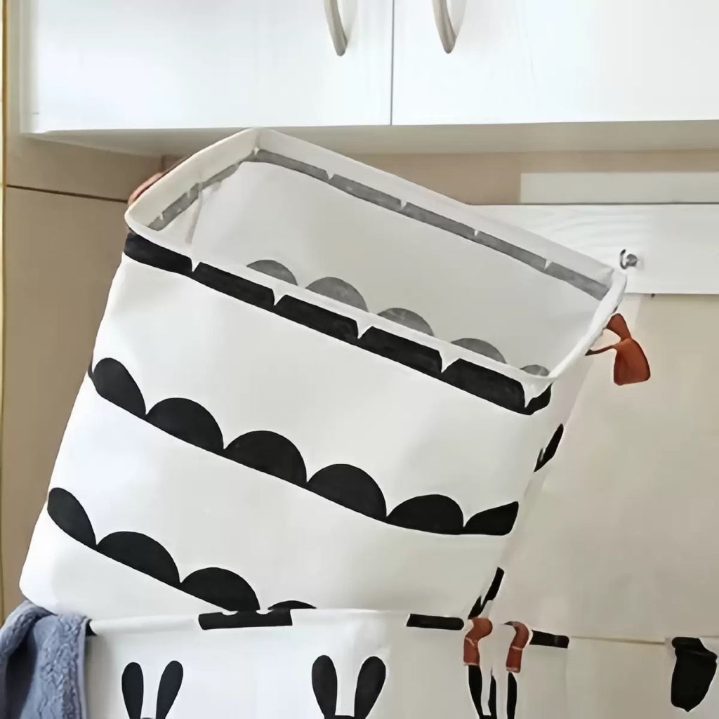 Foldable Fabric Storage Basket | Toy Storage Bin | Laundry Basket | Nursery & Kids Room Storage