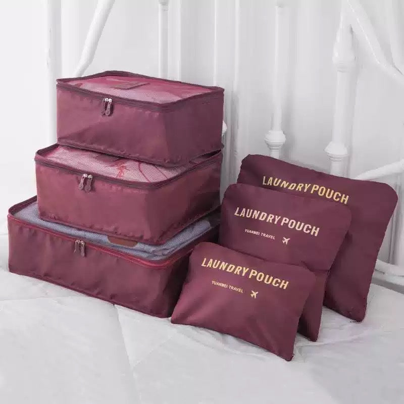 Premium 6pcs Travel Organizer Set | Luggage Storage Bags | Clothes Packing Organizer | Travel Pouch Set