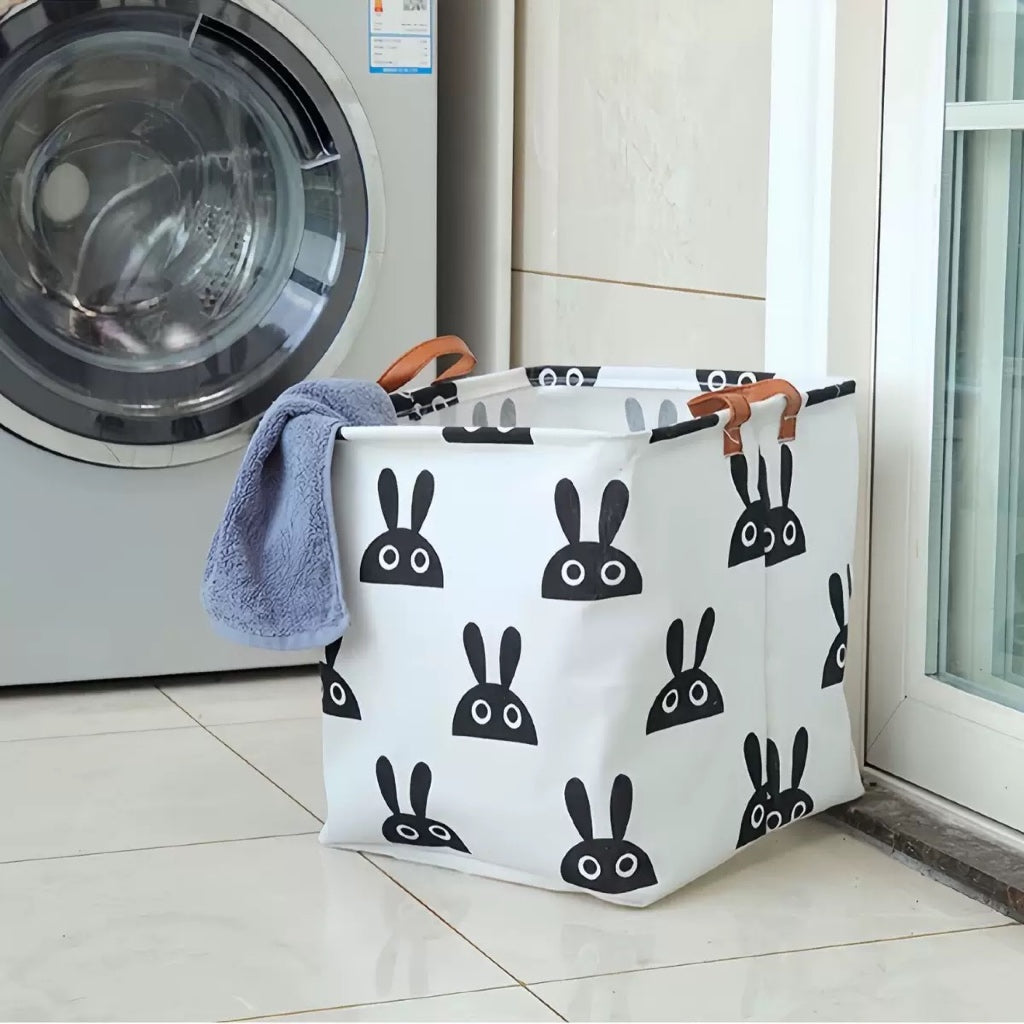 Foldable Fabric Storage Basket | Toy Storage Bin | Laundry Basket | Nursery & Kids Room Storage