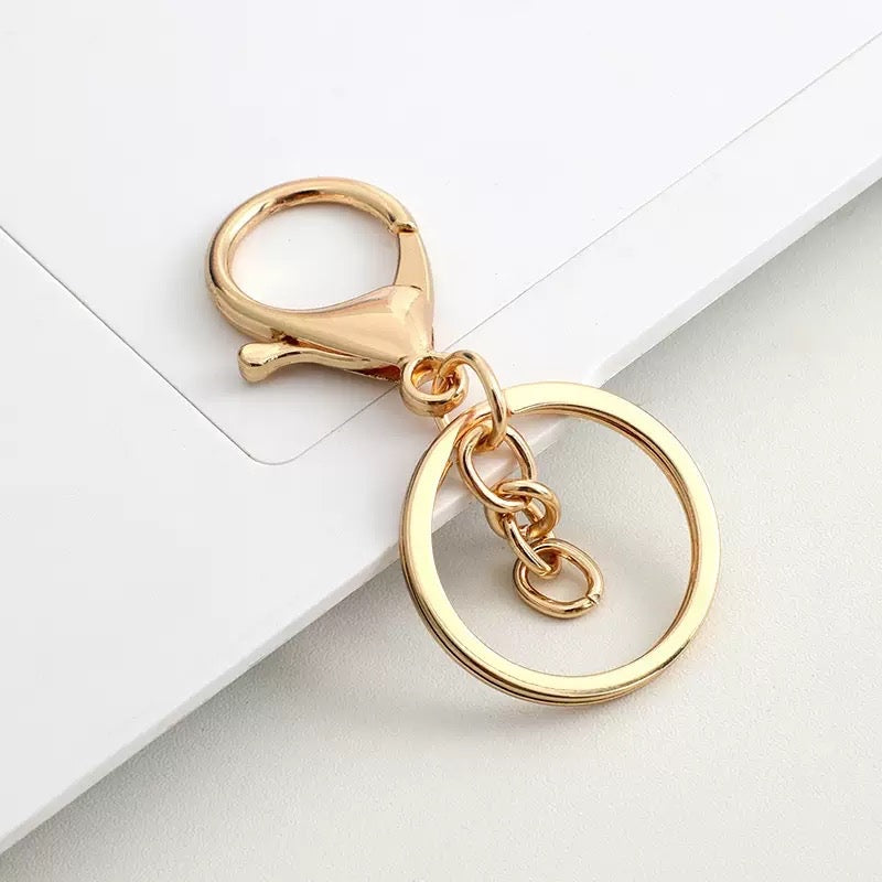 Keychain Lobster Clasp with Key Ring Gold/Silver | DIY Bag Charm Hook Key Holder Craft Accessories