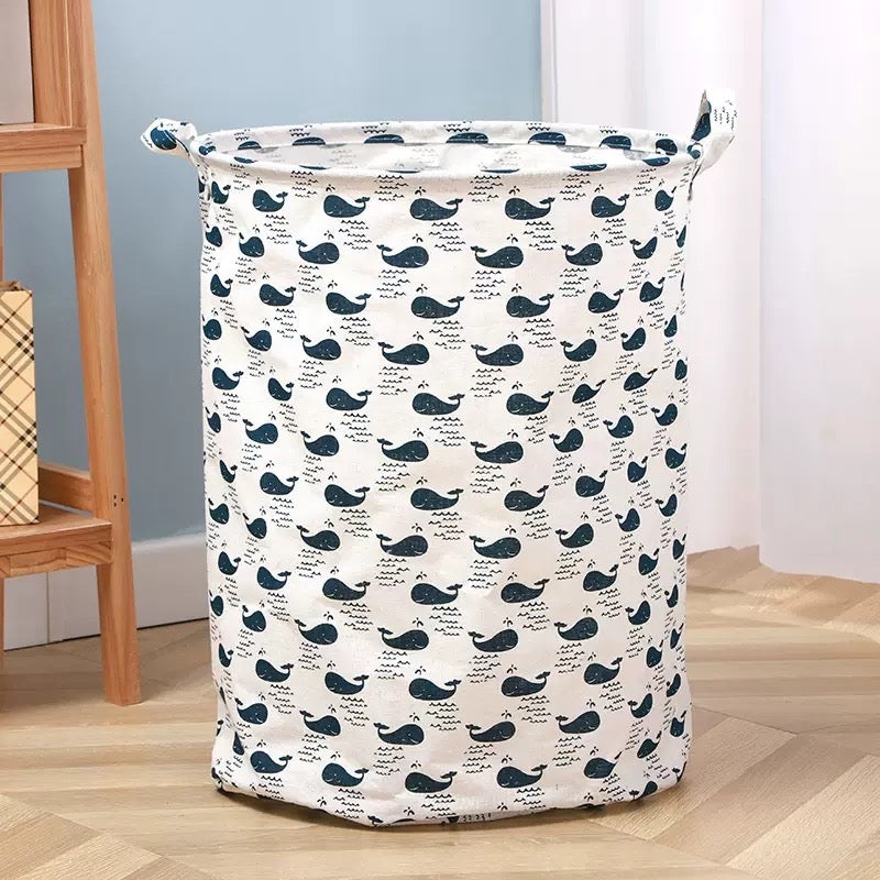 Foldable Fabric Storage Basket | Toy Storage Bin | Laundry Basket | Nursery & Kids Room Storage