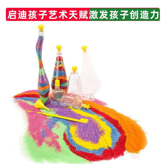 SG Ready Stock | DIY Color Sand Art Bottle Kit for Kids – Creative Layered Sand Craft Set / DIY彩色沙画瓶手工艺术玩具（多款图案可选)