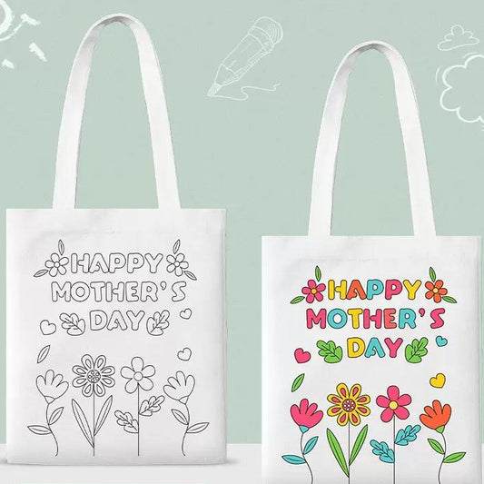 SG Ready Stock | DIY Coloring Tote Bag | Happy Mother's Day | Mother's Day Present | Fabric Marker