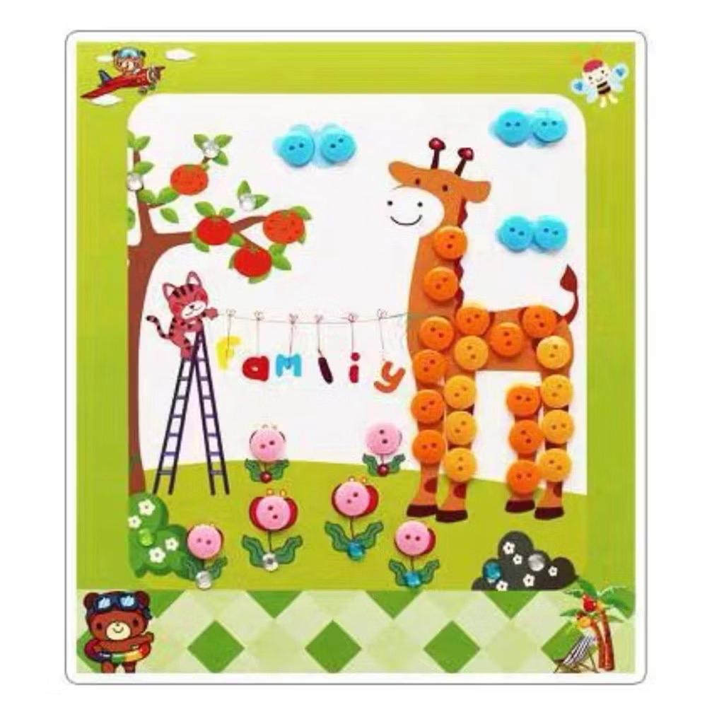 SG Ready Stock DIY Button Art Kit for Kids – 36 Designs | Peel-and-Stick Craft Activity | Educational Fun for Toddlers