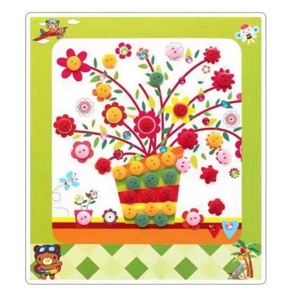 SG Ready Stock DIY Button Art Kit for Kids – 36 Designs | Peel-and-Stick Craft Activity | Educational Fun for Toddlers