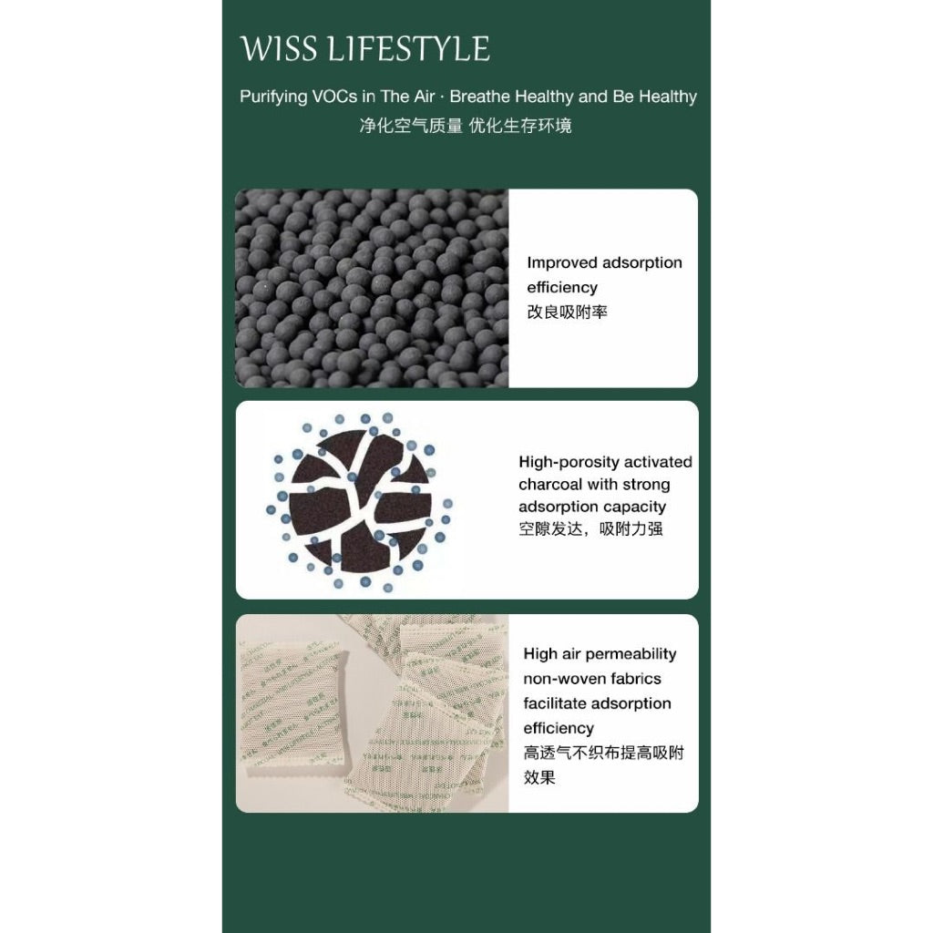 Wiss Lifestyle Activated Charcoal Deodorizer Formaldehyde Removal Activated Carbon Air Freshener Odor Remove