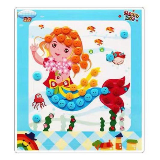 SG Ready Stock DIY Button Art Kit for Kids – 36 Designs | Peel-and-Stick Craft Activity | Educational Fun for Toddlers