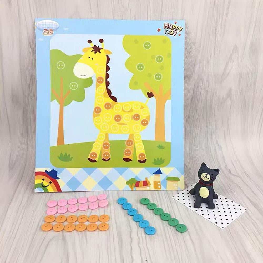 SG Ready Stock DIY Button Art Kit for Kids – 36 Designs | Peel-and-Stick Craft Activity | Educational Fun for Toddlers