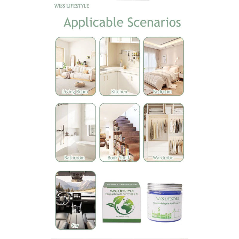 Wiss Lifestyle Smart Formaldehyde Purifier/ Home Renovation Formaldehyde Remover Gel/ TVOC/ Ammonia/Odour Remover 200g