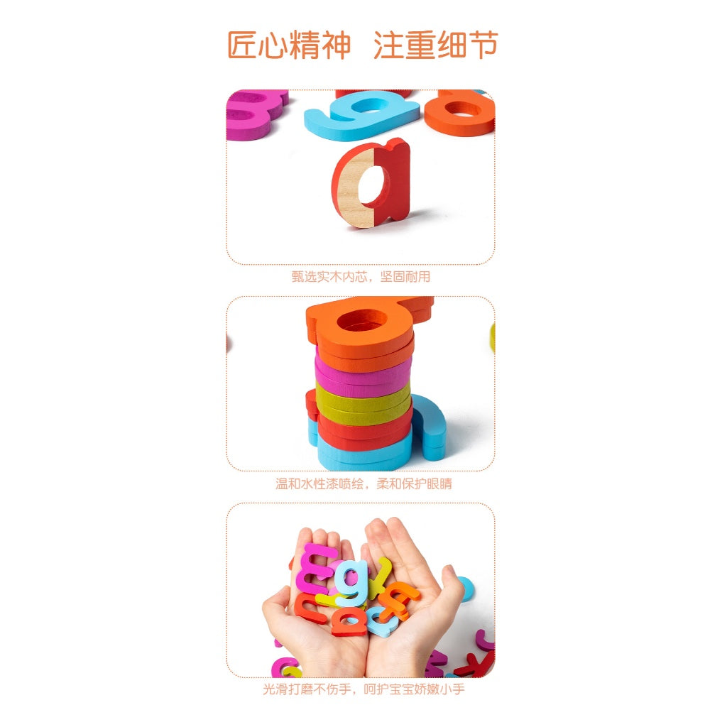 SG READY STOCK Alphabet Spelling Game – 52 Letters + 27 Double-Sided Word Cards, Early Learning Educational Toy for Kids