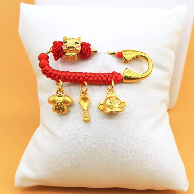 SG Ready Stock Customised Newborn | Full Moon | 100 Days | Exam | New Year Lucky Charm Pin