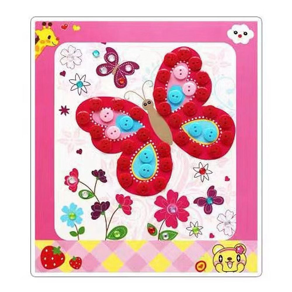 SG Ready Stock DIY Button Art Kit for Kids – 36 Designs | Peel-and-Stick Craft Activity | Educational Fun for Toddlers