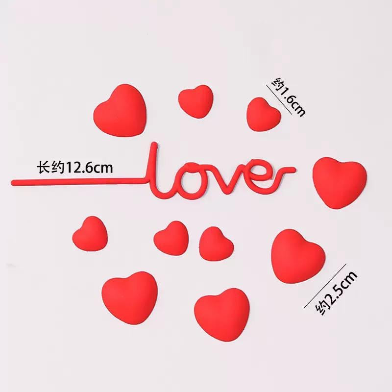 SG READY STOCK Valentine Day/ Couple Birthday Cake Topper/ Heart