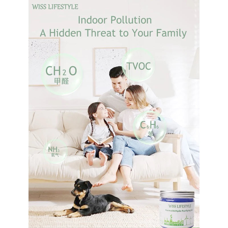 Wiss Lifestyle Smart Formaldehyde Purifier/ Home Renovation Formaldehyde Remover Gel/ TVOC/ Ammonia/Odour Remover 200g
