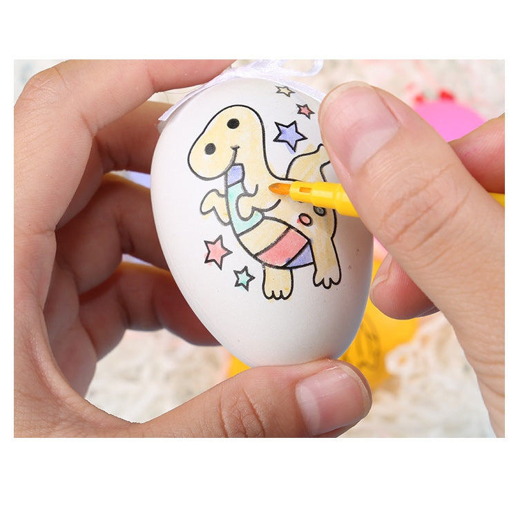 SG READY STOCK DIY Coloring Egg Art Set for Kids – 1 Printed Egg + 4 Color Pens | Creative Drawing Toy | Party | Easter