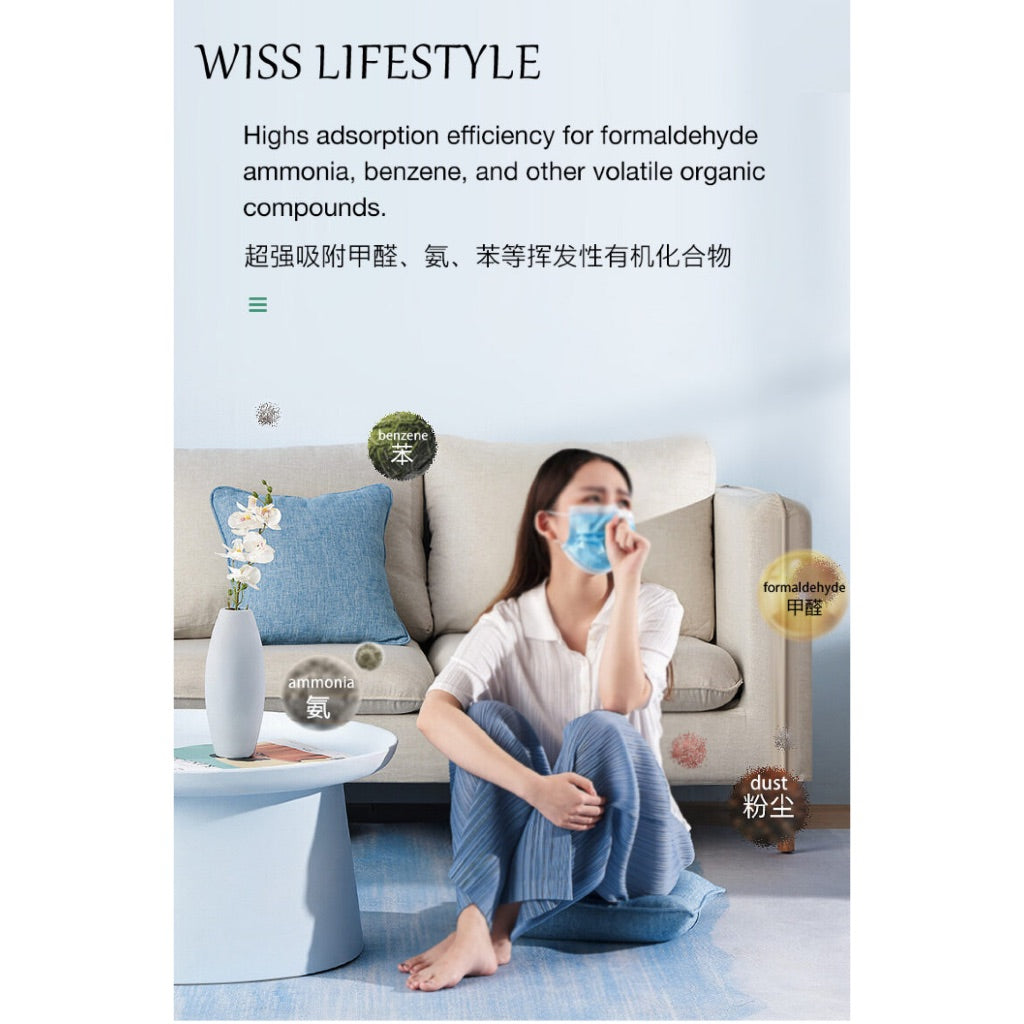 Wiss Lifestyle Activated Charcoal Deodorizer Formaldehyde Removal Activated Carbon Air Freshener Odor Remove