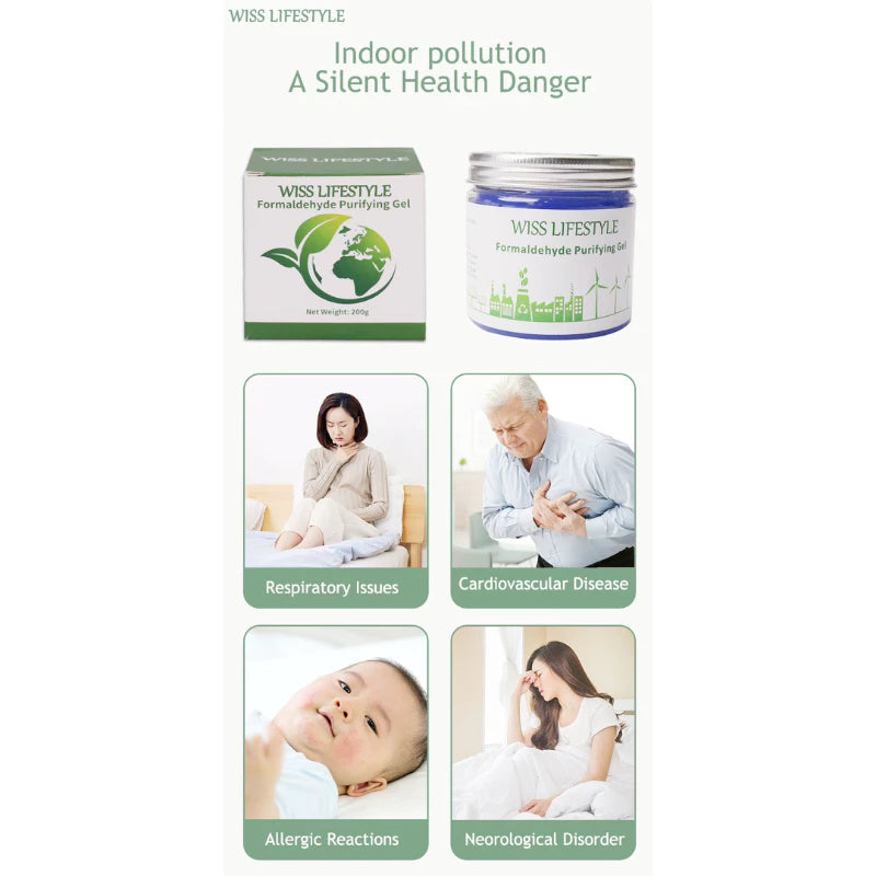 Wiss Lifestyle Smart Formaldehyde Purifier/ Home Renovation Formaldehyde Remover Gel/ TVOC/ Ammonia/Odour Remover 200g