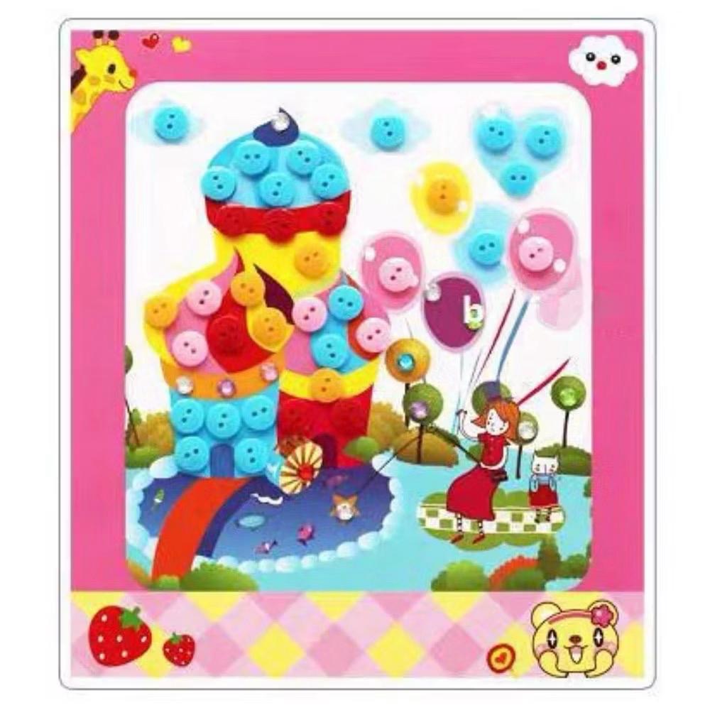 SG Ready Stock DIY Button Art Kit for Kids – 36 Designs | Peel-and-Stick Craft Activity | Educational Fun for Toddlers
