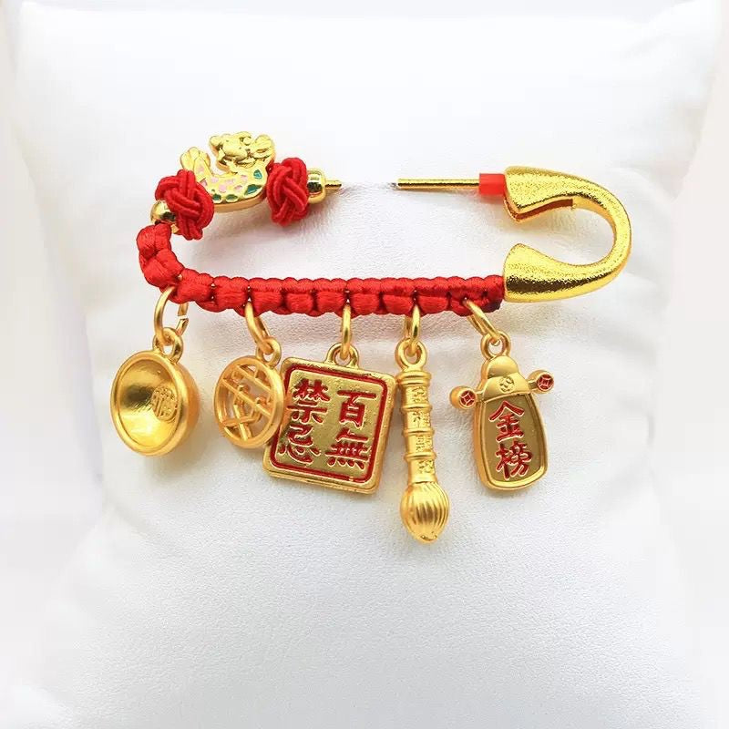 SG Ready Stock Customised Newborn | Full Moon | 100 Days | Exam | New Year Lucky Charm Pin