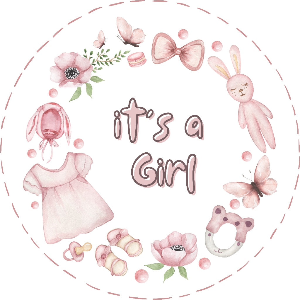 SG READY STOCK Custom Baby Shower/Gender Reveal Badge Magnet Mirror Keychain | It's a Girl/ Boy | Personalised Name Gift