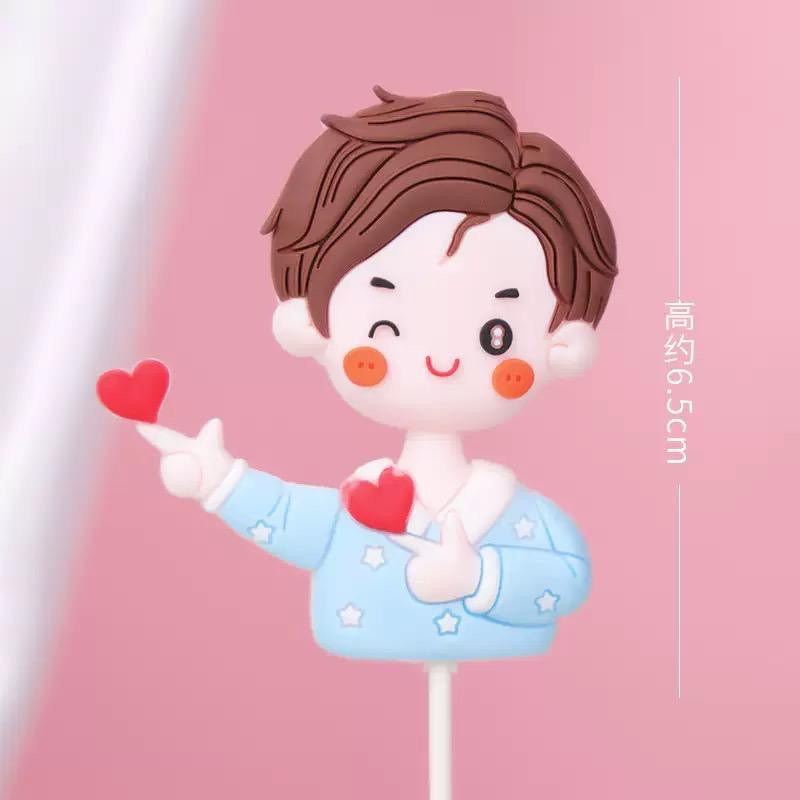 SG READY STOCK Valentine Day/ Couple Birthday Cake Topper/ Heart