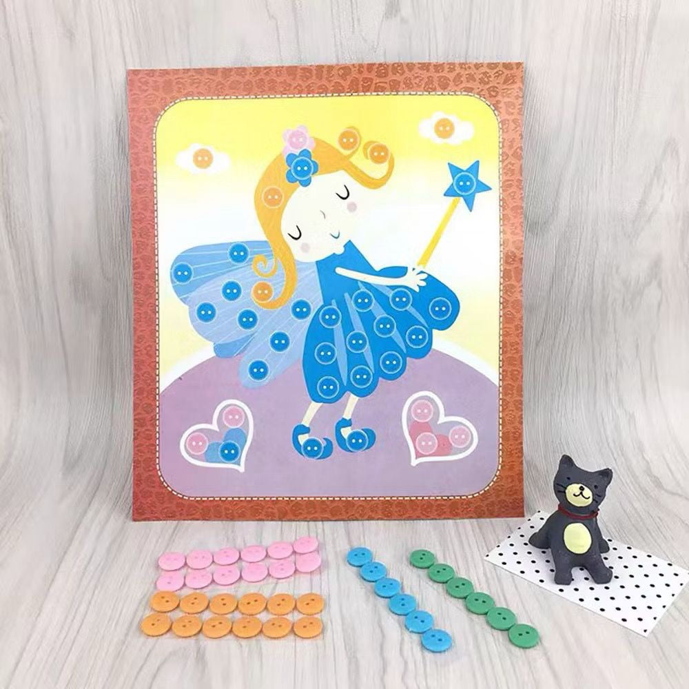 SG Ready Stock DIY Button Art Kit for Kids – 36 Designs | Peel-and-Stick Craft Activity | Educational Fun for Toddlers