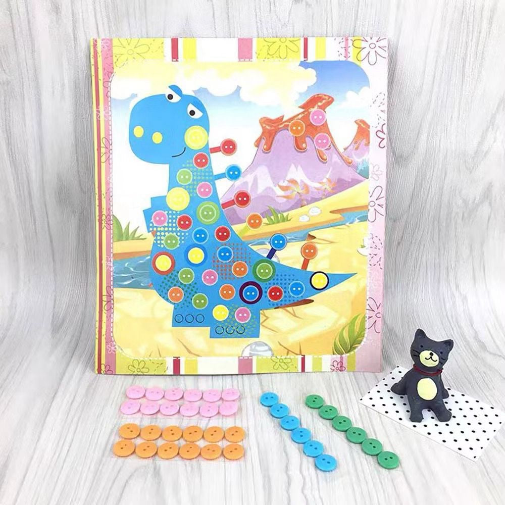 SG Ready Stock DIY Button Art Kit for Kids – 36 Designs | Peel-and-Stick Craft Activity | Educational Fun for Toddlers