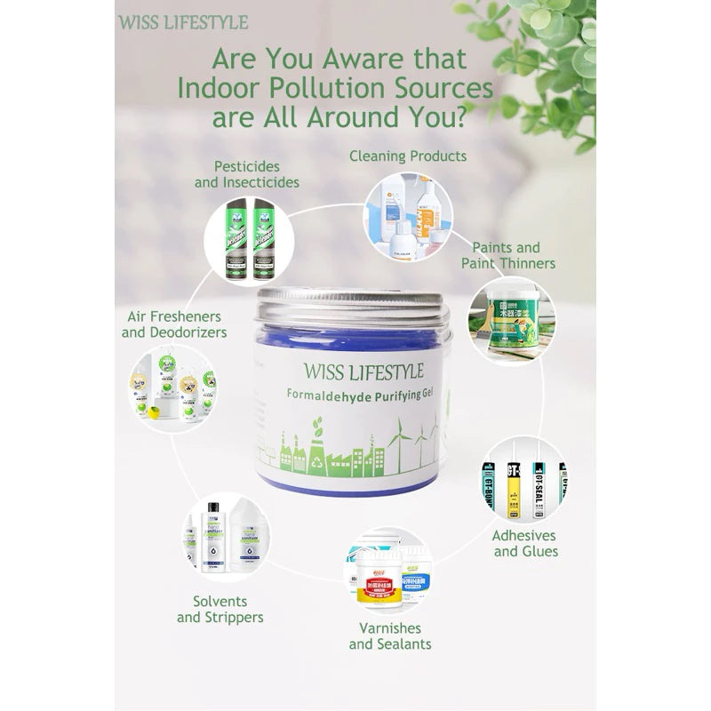 Wiss Lifestyle Smart Formaldehyde Purifier/ Home Renovation Formaldehyde Remover Gel/ TVOC/ Ammonia/Odour Remover 200g