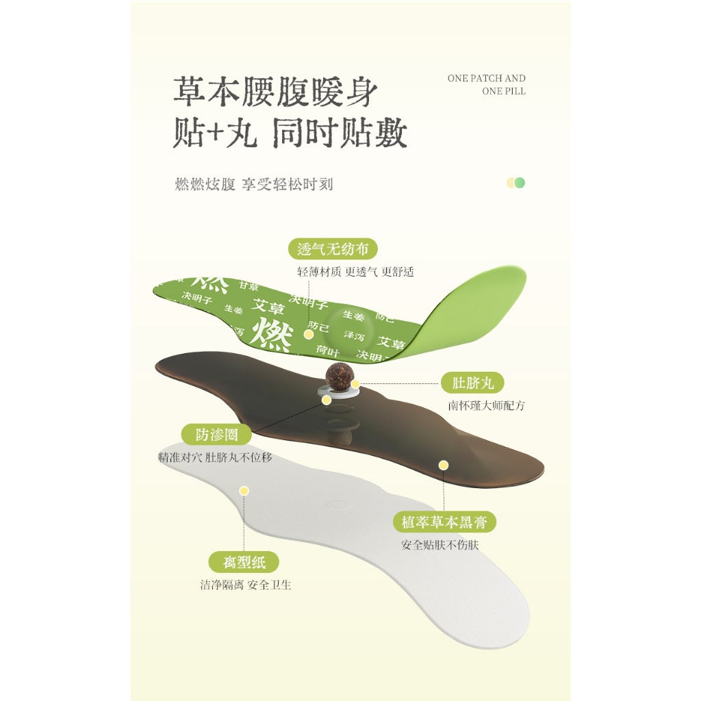 Mugwort Herbal Belly Slimming Patch Wormwood Moxibustion Navel Patch Warm Tummy Fat Burn Detox Body Toning SG SELLER