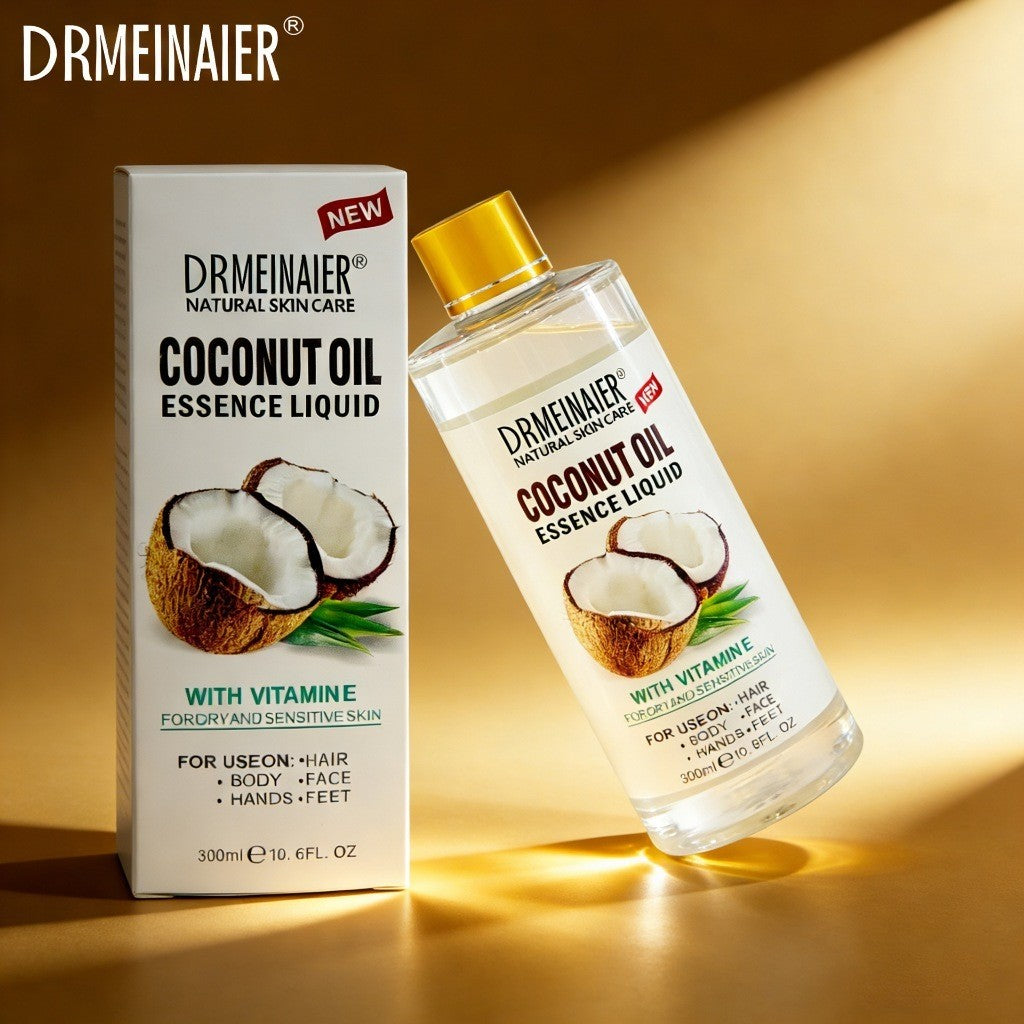 Coconut Oil 300ml Vitamin E Hair & Body Oil Moisturizing Dry Skin Nourishing Hair Care Split Ends Care SG Ready Stock