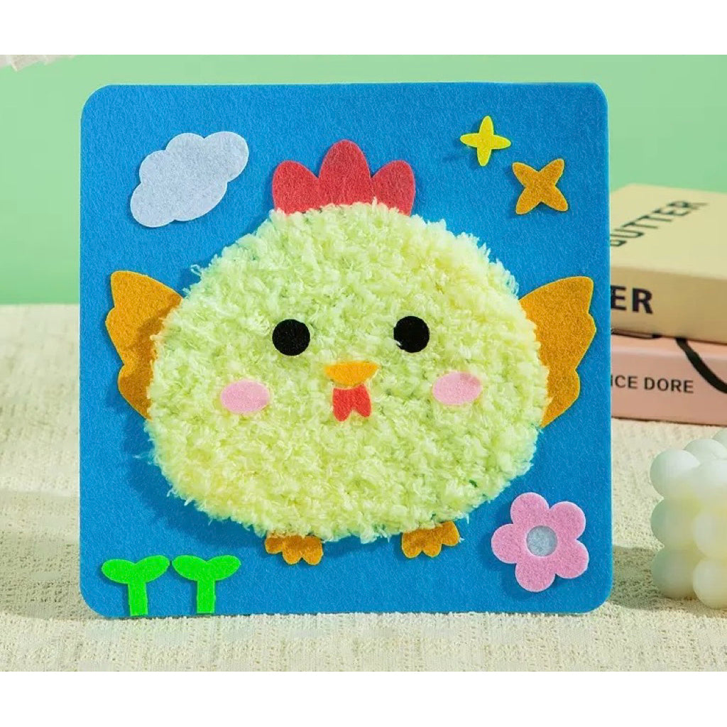 🎨 DIY Stitching Art Kit for Kids – Animal Series (17x17cm) - Children Day - Birthday Gift - Gift Pack