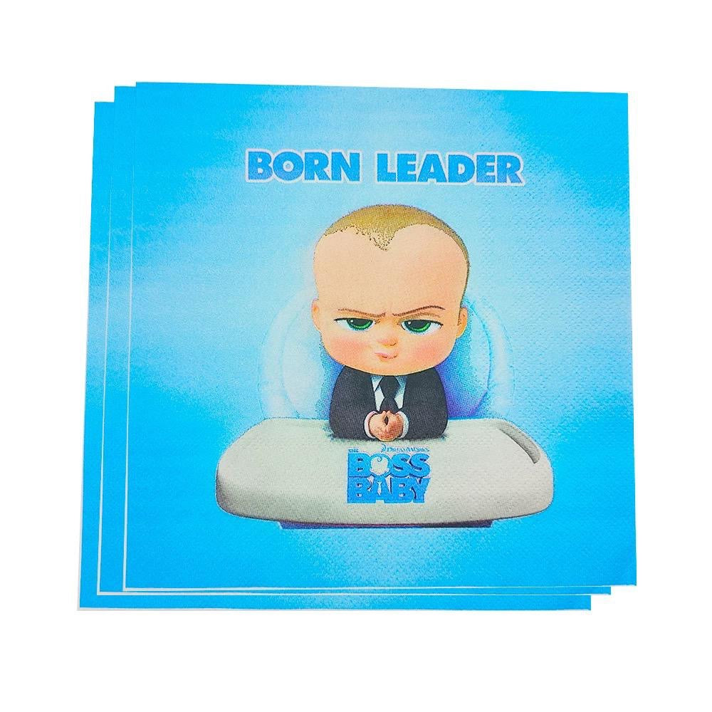 SG READY STOCK - Baby Boss Birthday Party Decoration Party Hat-Paper Cup-Paper Plate-Banner-Balloon-Cutlery