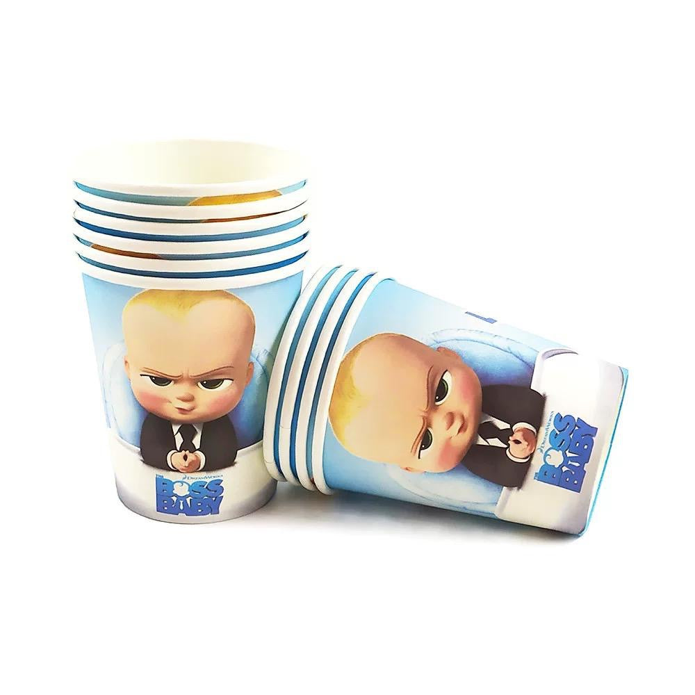 SG READY STOCK - Baby Boss Birthday Party Decoration Party Hat-Paper Cup-Paper Plate-Banner-Balloon-Cutlery