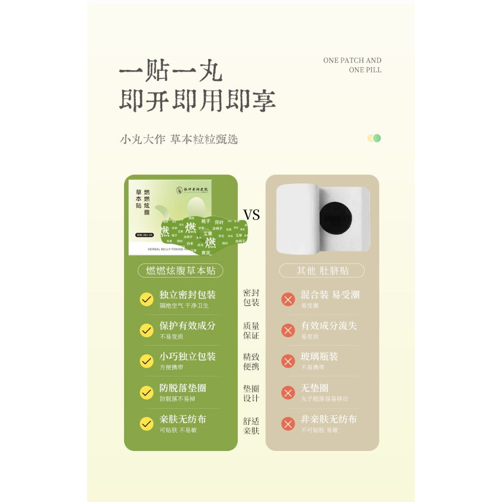 Mugwort Herbal Belly Slimming Patch Wormwood Moxibustion Navel Patch Warm Tummy Fat Burn Detox Body Toning SG SELLER