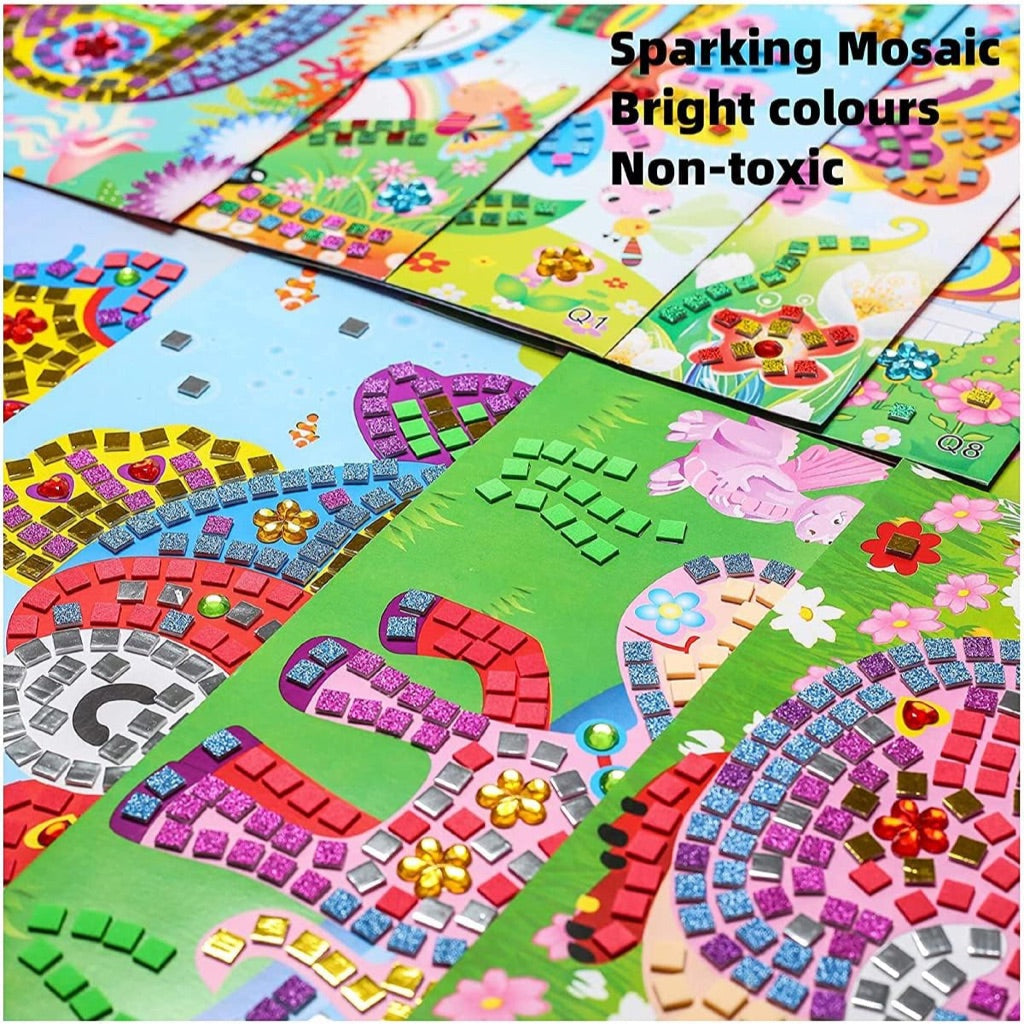 Sg Ready Stock Kids DIY Mosaic Sticker Art Set (12 Designs) | Children Handmade Art Gift | 儿童拼贴画 | 泡棉贴纸画 | 幼儿园手工材料（12款)