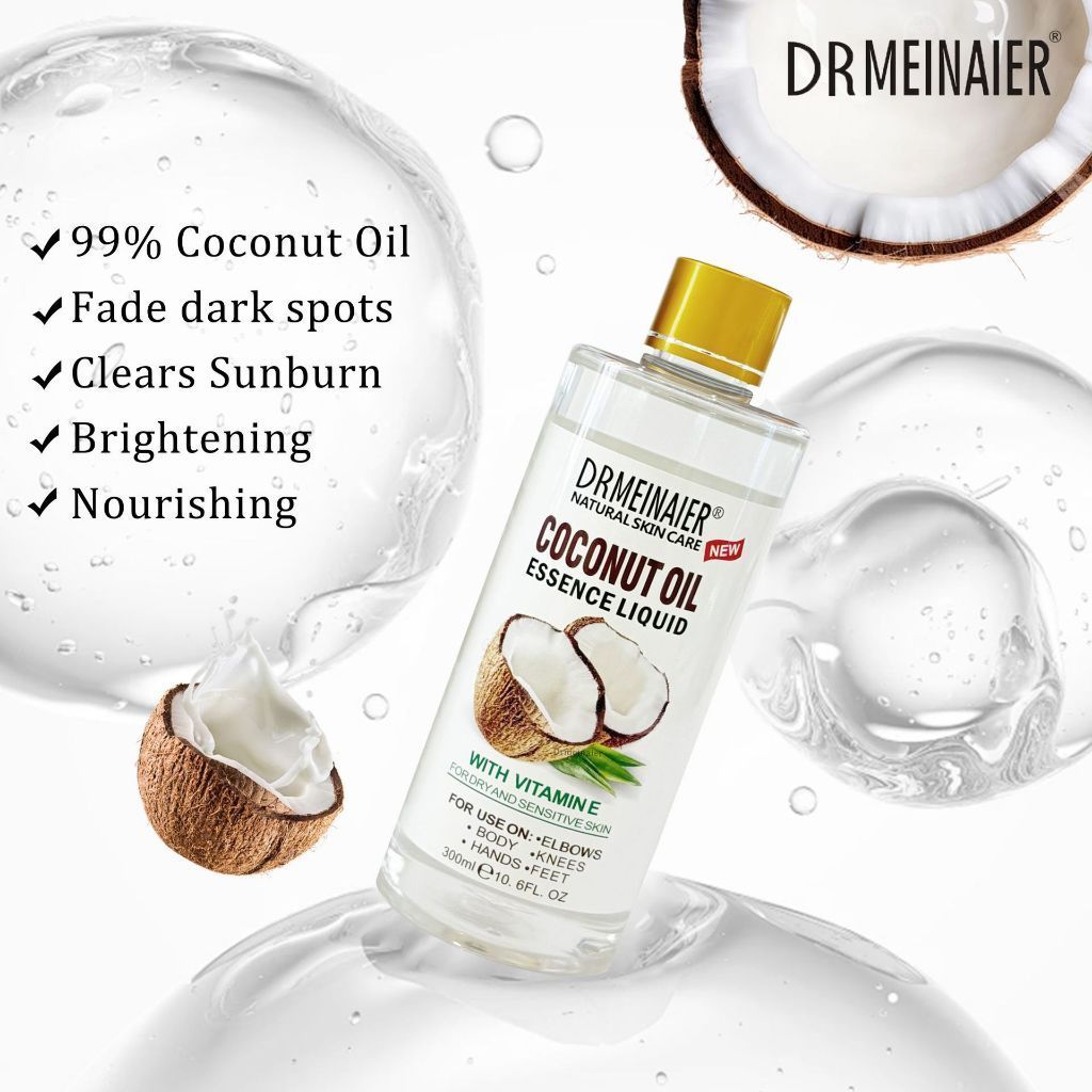 Coconut Oil 300ml Vitamin E Hair & Body Oil Moisturizing Dry Skin Nourishing Hair Care Split Ends Care SG Ready Stock
