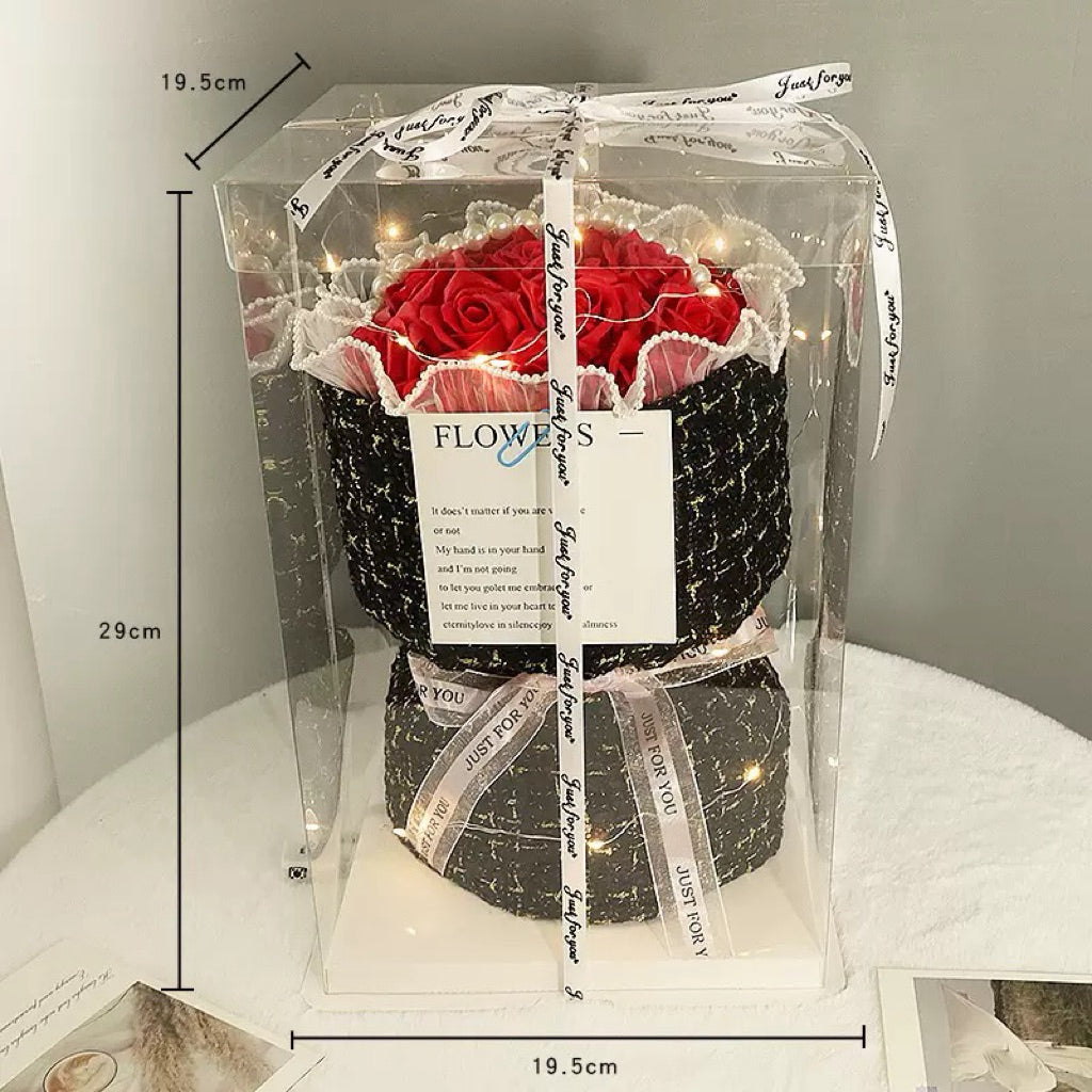 Eternal Preserved Rose Glass Dome with Heart Handle | Valentine’s Day & Mother’s Day Luxury Gift Set