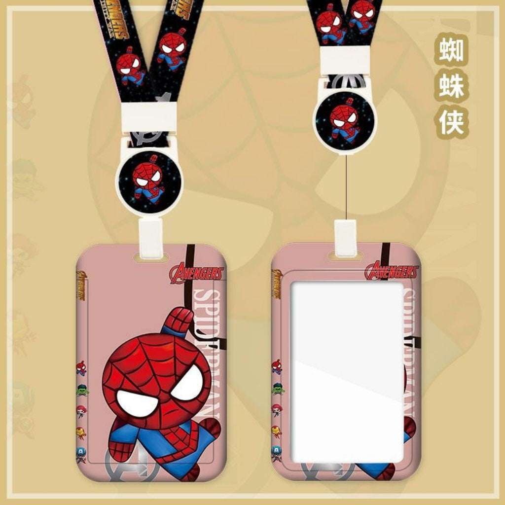 Cute Card Holder Neck Lanyard EZ-Link Access Card Holder Retractable ID Badge Holder Kids Student Office
