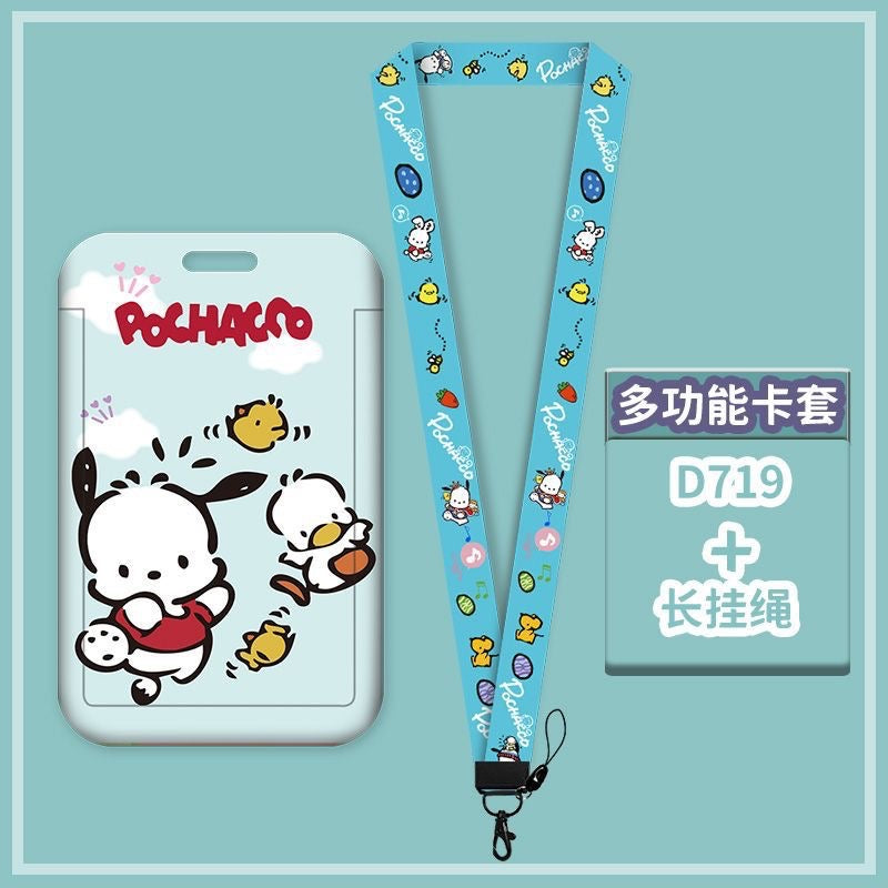 Cute Card Holder Neck Lanyard EZ-Link Access Card Holder Retractable ID Badge Holder Kids Student Office