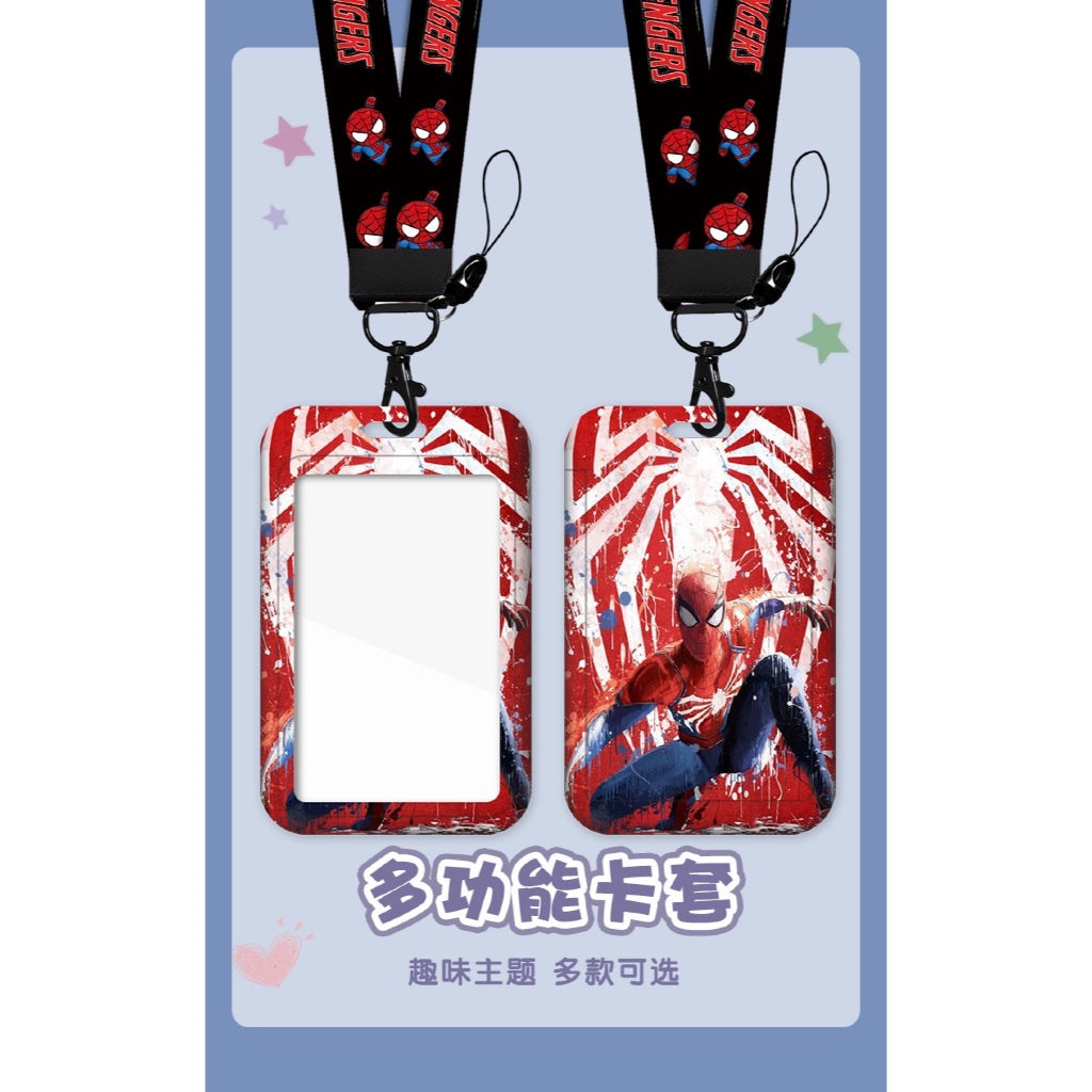 Cute Card Holder Neck Lanyard EZ-Link Access Card Holder Retractable ID Badge Holder Kids Student Office