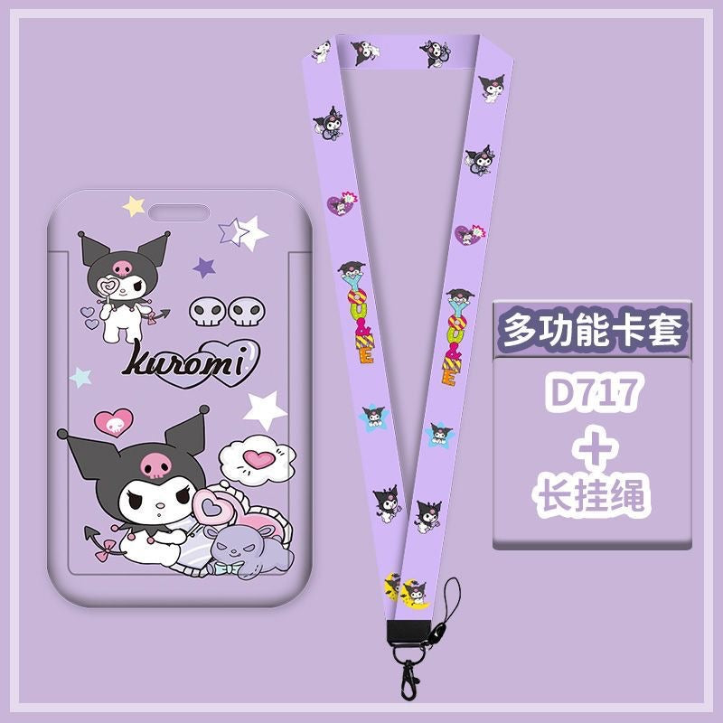Cute Card Holder Neck Lanyard EZ-Link Access Card Holder Retractable ID Badge Holder Kids Student Office