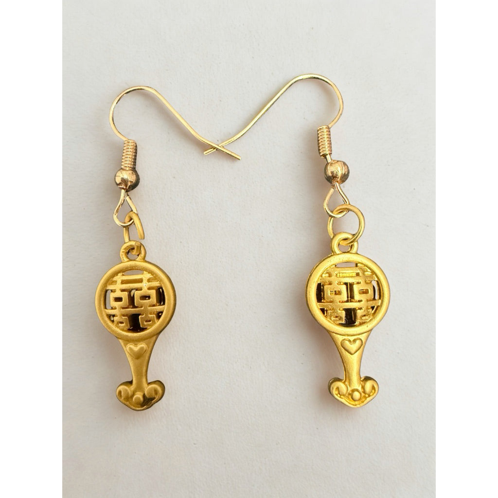 Handmade Oriental & Western Wedding | CNY Earrings • Auspicious Bridal & Bridesmaid • Double Happiness • Cheongsum