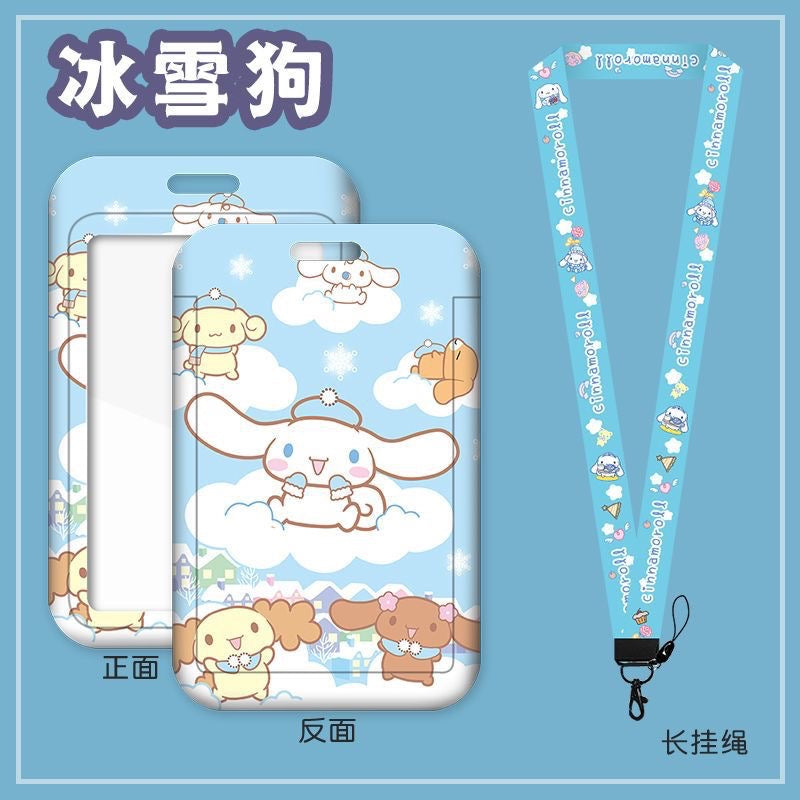 Cute Card Holder Neck Lanyard EZ-Link Access Card Holder Retractable ID Badge Holder Kids Student Office
